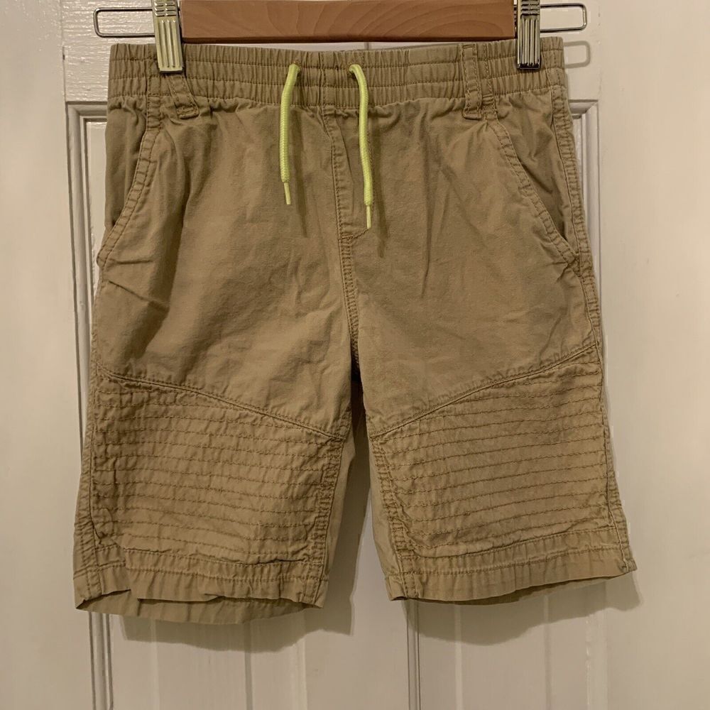DKNY Boys Shorts Tan Beige Pockets Drawstring 100% Cotton Casual Small - Picture 1 of 4